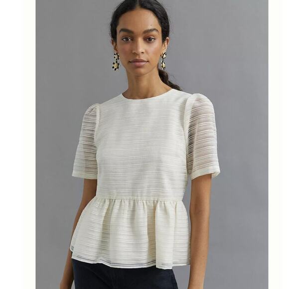 Anthropologie Sunday In Brooklyn Sheer Bow-Back Blouse Size XS. NEW - Picture 3 of 16